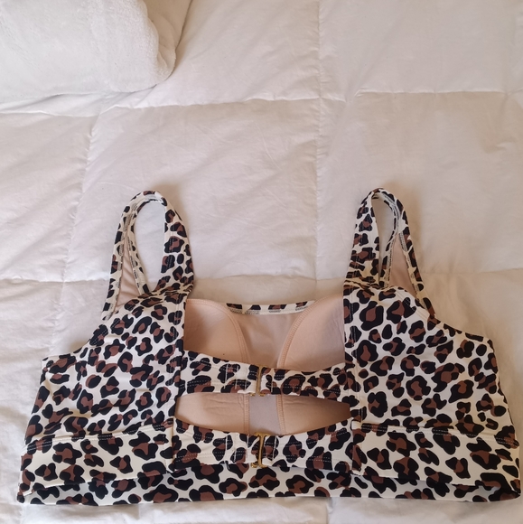 Leopard Print Square Neck Swim Top- Kona Sol - Picture 5 of 5